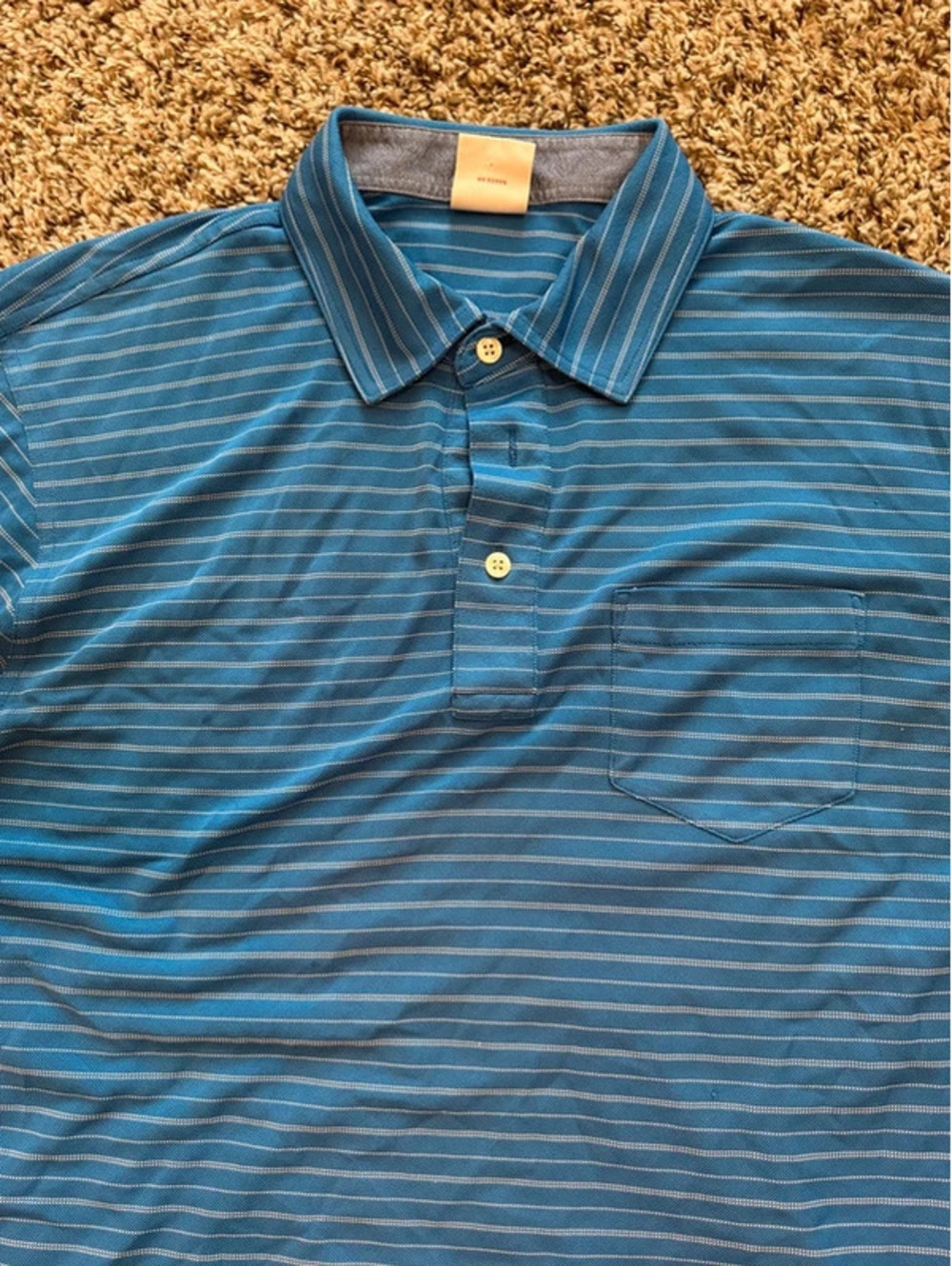 Brooks brothers men’s blue striped polo medium